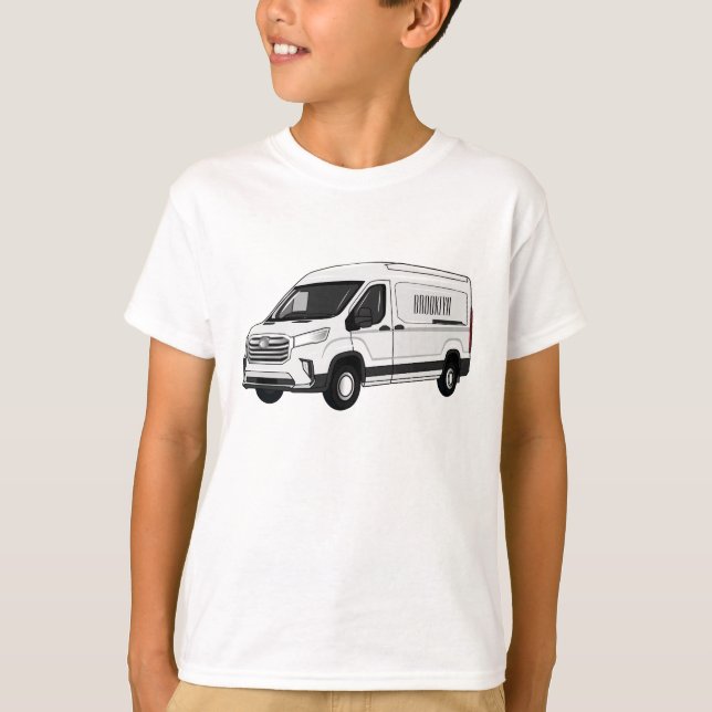 Delivery van cartoon illustration T-Shirt (Front)