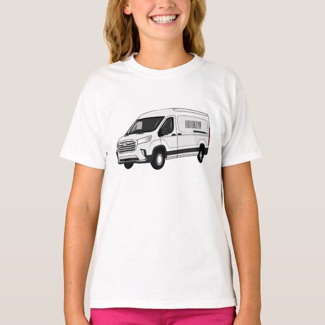 Delivery van cartoon illustration T-Shirt (Front)