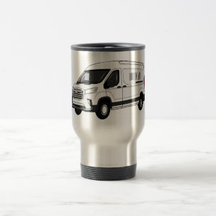 Delivery van cartoon illustration travel mug