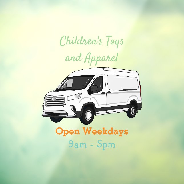 Delivery van cartoon illustration window cling (Sheet 3)