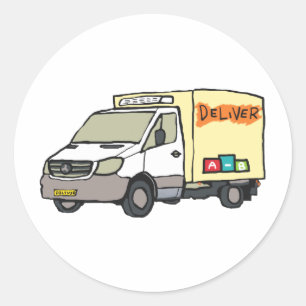 Delivery Van Classic Round Sticker