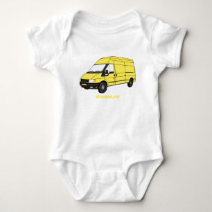 Delivery van illustration baby bodysuit