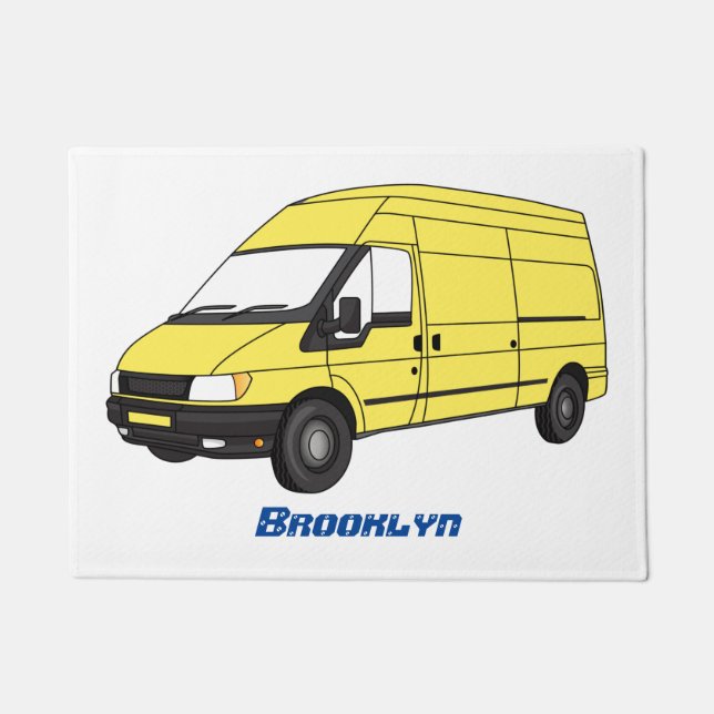 Delivery van illustration doormat (Front)