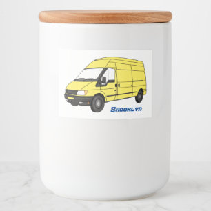 Delivery van illustration food label