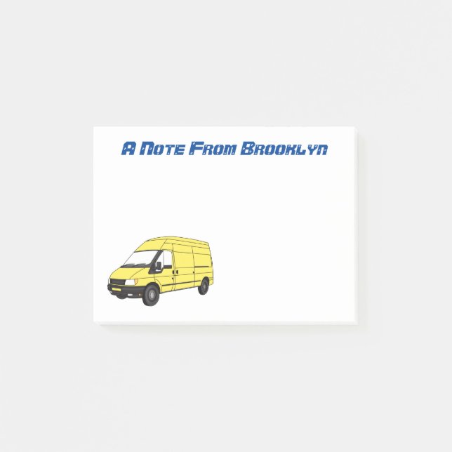 Delivery van illustration post-it notes (Front)