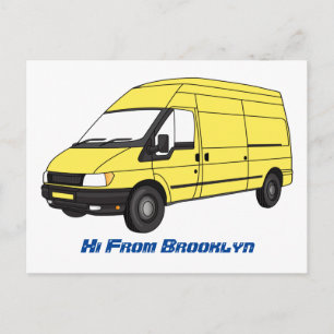 Delivery van illustration postcard
