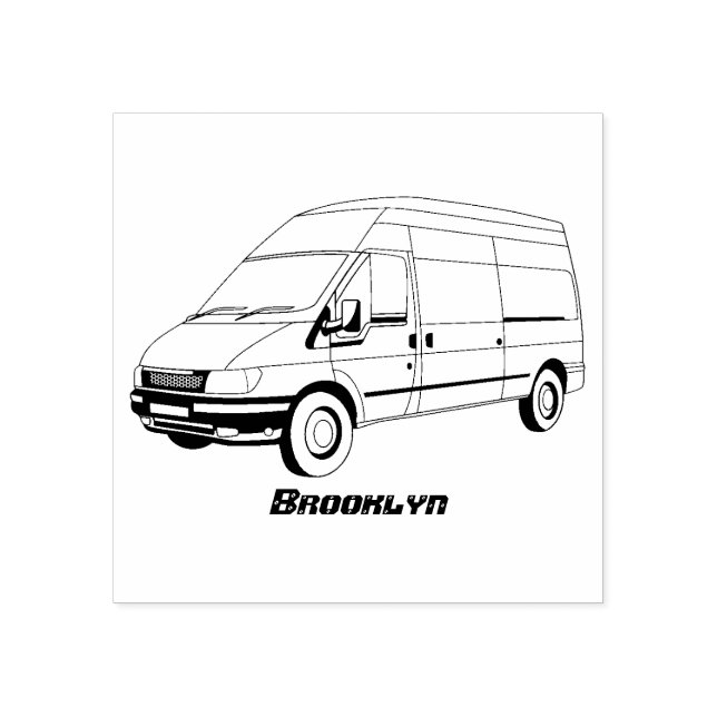 Delivery van illustration rubber stamp (Imprint)