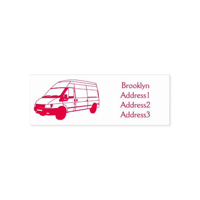 Delivery van illustration self-inking stamp (Design)