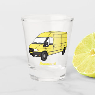 Delivery van illustration shot glass