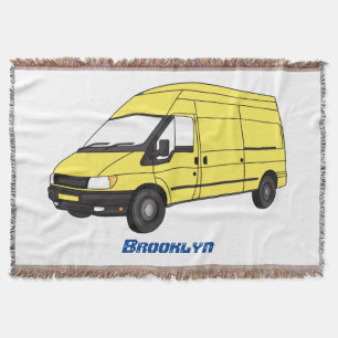 Delivery van illustration throw blanket