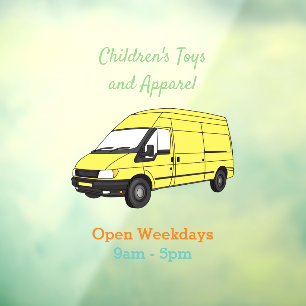 Delivery van illustration window cling