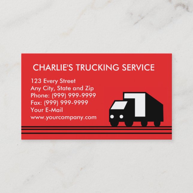 Delivery van lorry transport truck business card (Front)