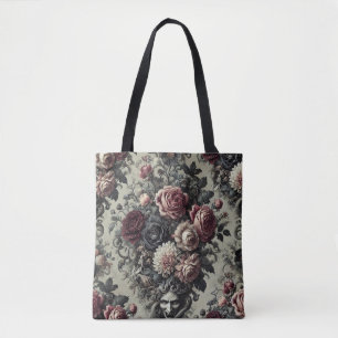 🩸 Dellamorte Dellamore – Gothic Floral Design Tote Bag