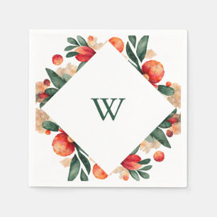 Dellarrobbia Holiday Fruit, Flowers and Foliage Napkin