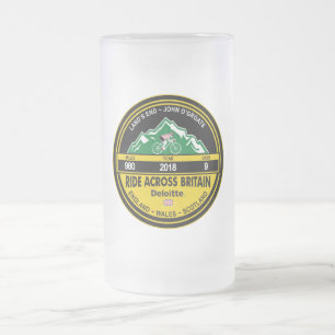 Deloitte RIDE ACROSS BRITAIN 2018 Frosted Glass Beer Mug