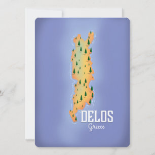 Delos Greece Map travel poster