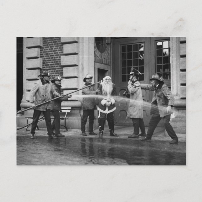 Delousing Santa Claus, 1920s Holiday Postcard (Front)