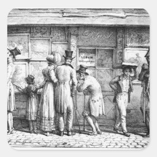 Delpech's Lithographic Print Shop, c.1818 Square Sticker