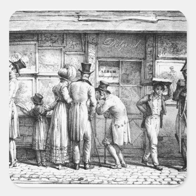 Delpech's Lithographic Print Shop, c.1818 Square Sticker (Front)