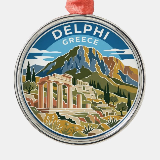 Delphi Greece Metal Tree Decoration (Front)