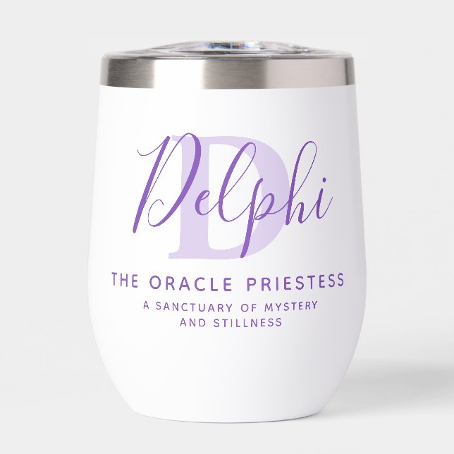 Delphi name meaning and monogram purple text (Front)