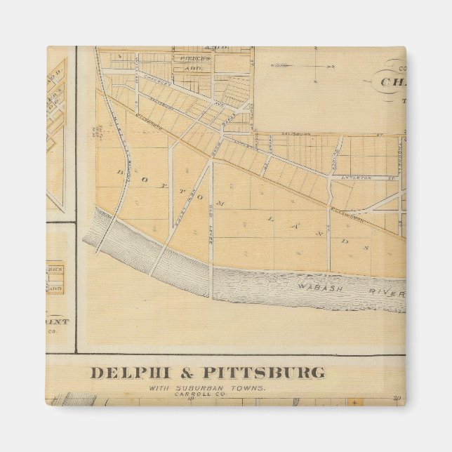 Delphi & Pittsburg with suburban towns Magnet (Front)