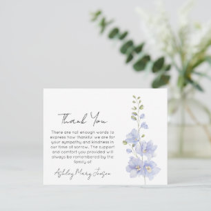 Delphinium Bereavement Thank You Card