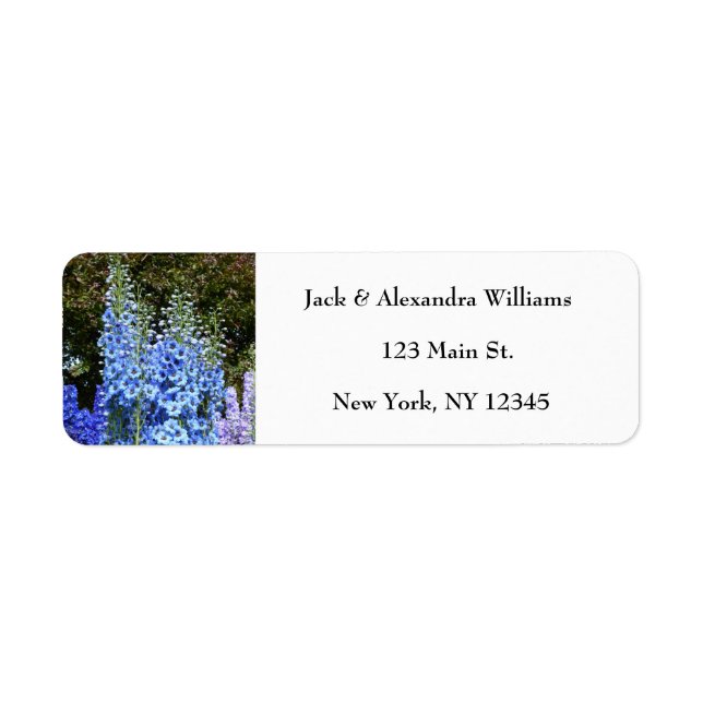 Delphinium Blue Rustic Floral Return Address  (Front)