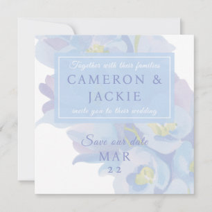 Delphinium Blue Wedding  Save The Date