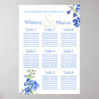 Delphinium blue Wedding Seating Table Planner