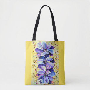 Delphinium  flowers painting tote bag