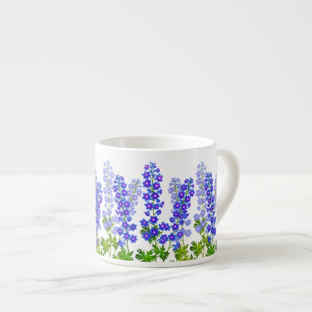 Delphinium Larkspur Flower Garden Espresso Mug (Front Right)