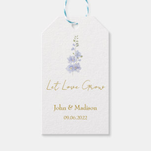 Delphinium Let love grow wedding seed Gift Tags