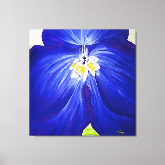 Delphinium - Original painting, wrapped canvas (Front)