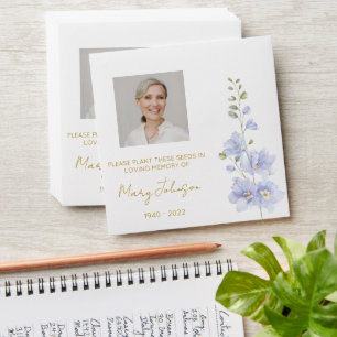 Delphinium Simple Photo Funeral Seed Envelope