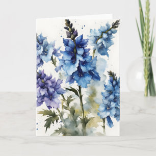 Delphinium - Watercolor flowers Card