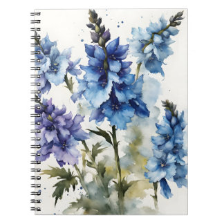 Delphinium - Watercolor flowers Notebook