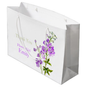 Delphinium wedding flower girl favour gift bag