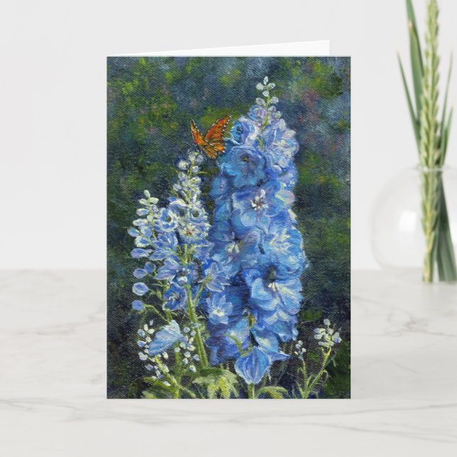 "Delphiniums" BLank Note Card (Front)