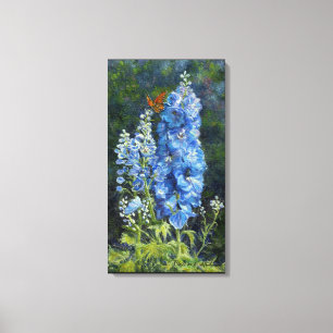 "Delphiniums" Gallery Wrapped Canvas Print