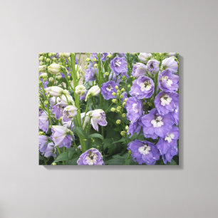 Delphinum Flowers Wrapped Canvas