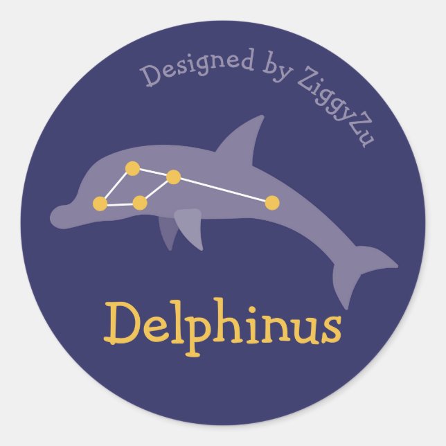 Delphinus the Dolphin Constellation Sticker (Front)