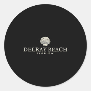 Delray Beach , Beach Lover Delray Florida Tee Classic Round Sticker