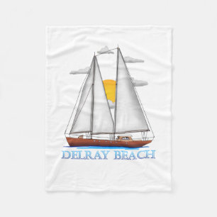 Delray Beach Coastal Nautical Sailing Sailor Fleece Blanket