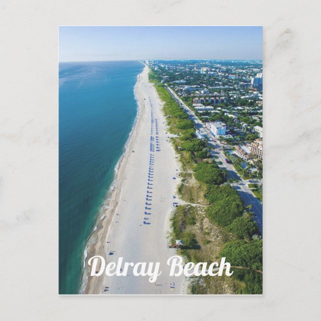 Delray Beach Florida aerial beach view photo Postcard (Front)