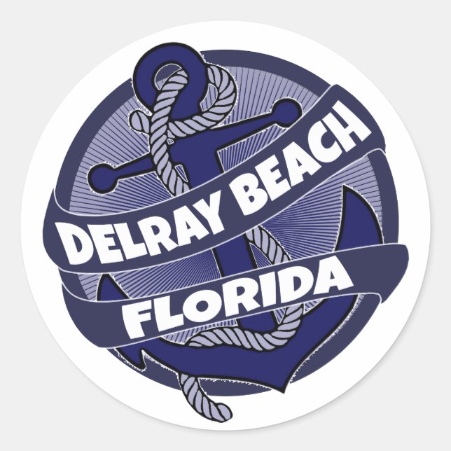 Delray Beach Florida anchor swirl stickers (Front)