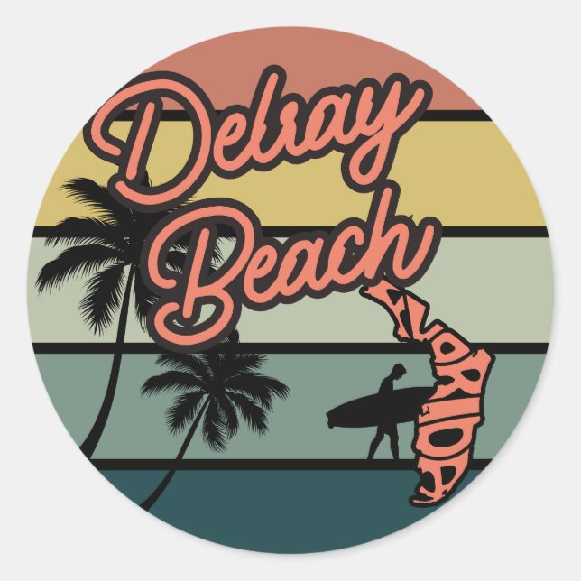 Delray Beach, Florida Classic Round Sticker (Front)