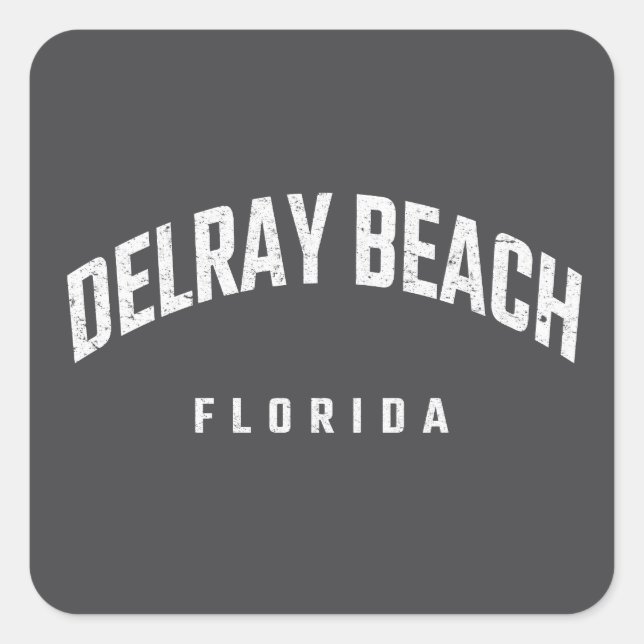 Delray Beach Florida FL Square Sticker (Front)