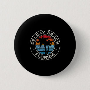 Delray Beach Florida Fl Vintage Graphic Retro 70s 6 Cm Round Badge