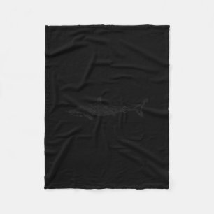 Delray Beach Florida Shark Vintage Fishing Black Fleece Blanket